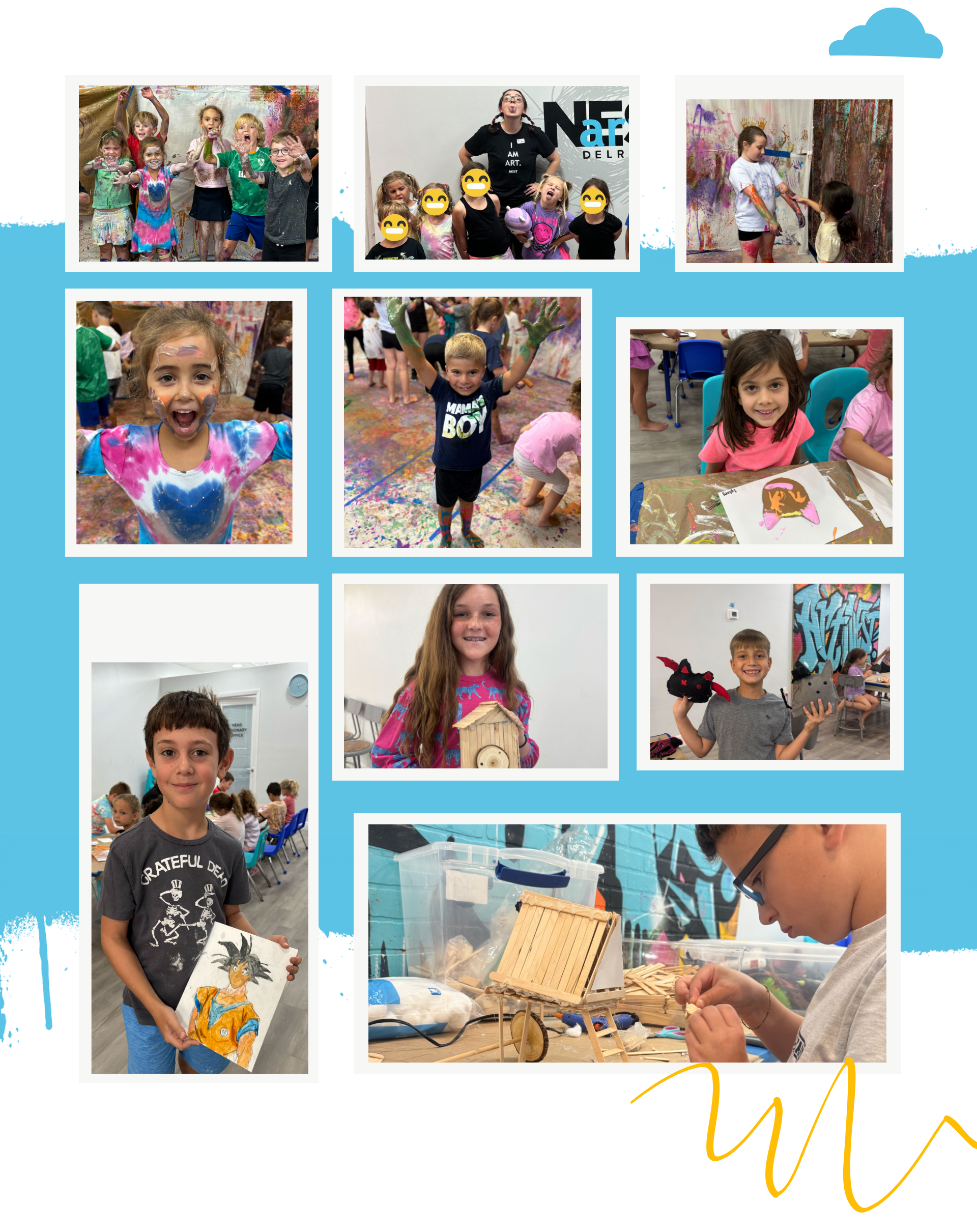 Child creating clay sculpture during camp